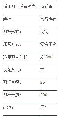 负前角内孔车刀